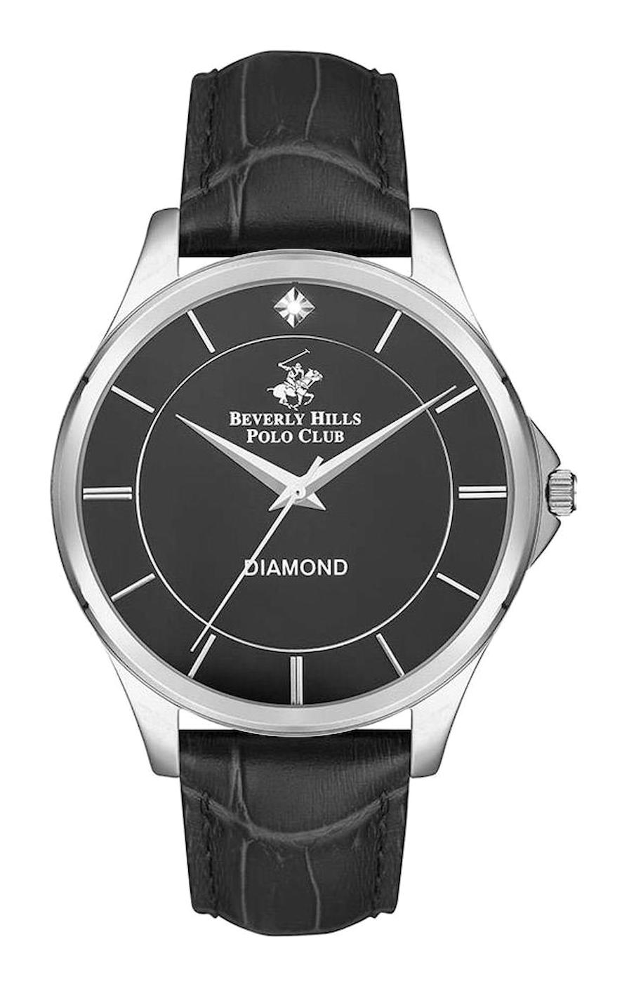 Beverly Hills Polo Club BP3240X351 46 mm Siyah Deri Kordon Analog Erkek Kol Saati