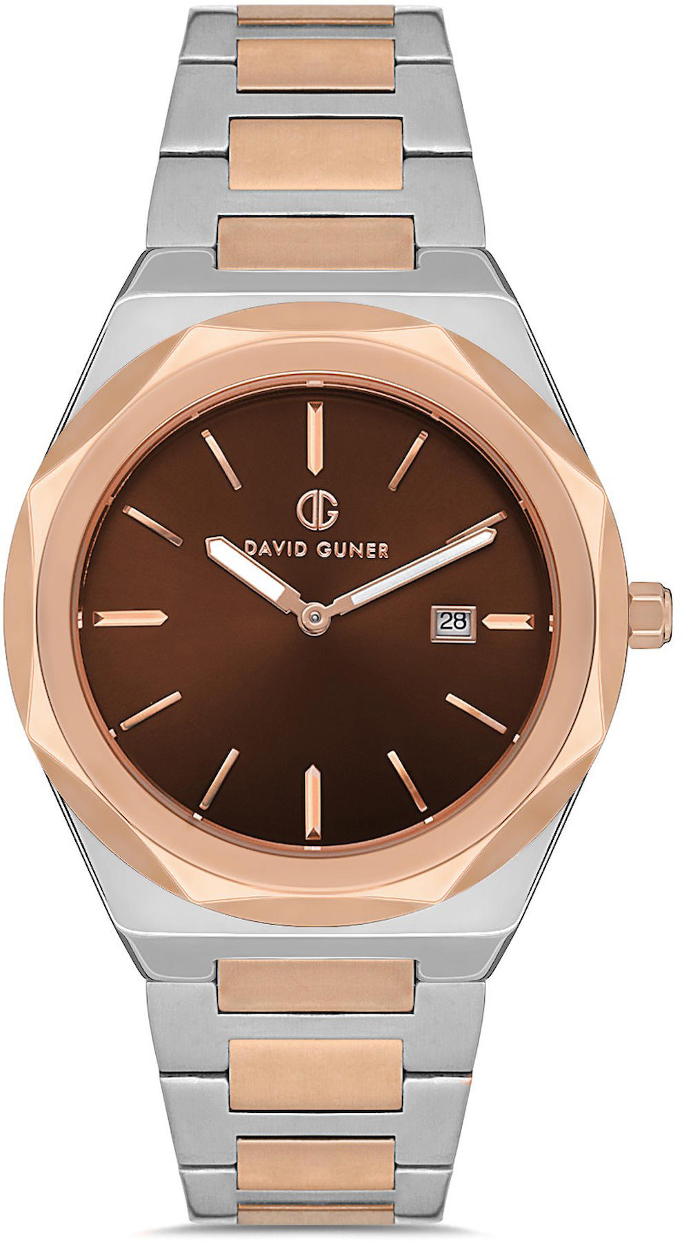 David Guner DG-8620GA-E6 Takvimli 42 mm Metal Kordon Analog Kol Saati