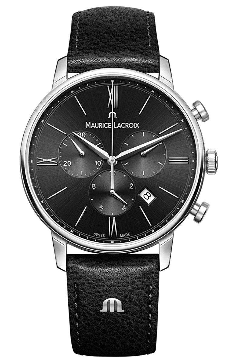 Maurice Lacroix ML-EL1098SS001310-1 Takvimli 44 mm Siyah Deri Kordon Analog Erkek Kol Saati