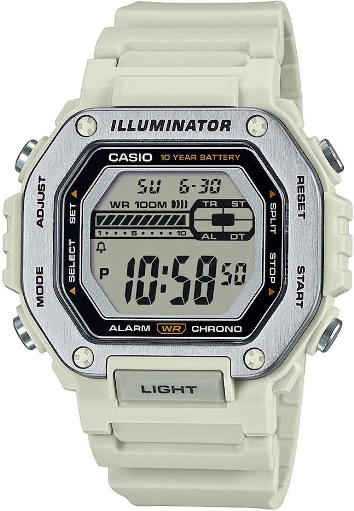 Casio MWD-110H-8AVDF Takvimli Beyaz Plastik Kordon Dijital Erkek Kol Saati