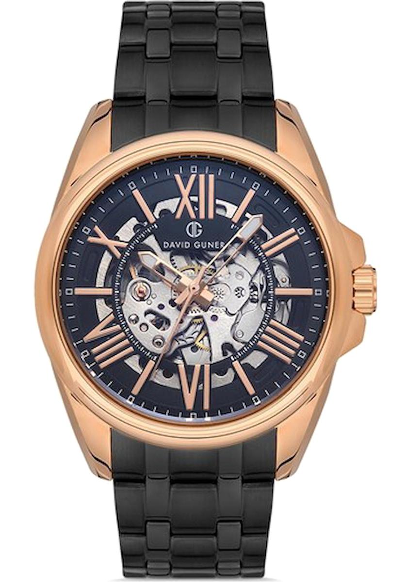 David Guner DG-8267GA-R2 Takvimli 42 mm Siyah Çelik Kordon Analog Kol Saati