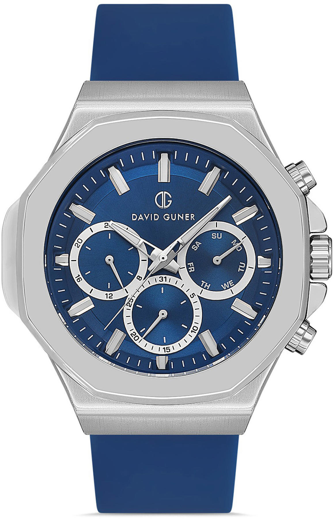 David Guner DG-8494GD-L3 Takvimli 42 mm Lacivert Çelik Kordon Analog Kol Saati