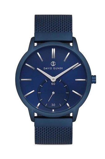 David Guner DG-8238GC-H3E Takvimli 42 mm Lacivert Çelik Kordon Analog Kol Saati