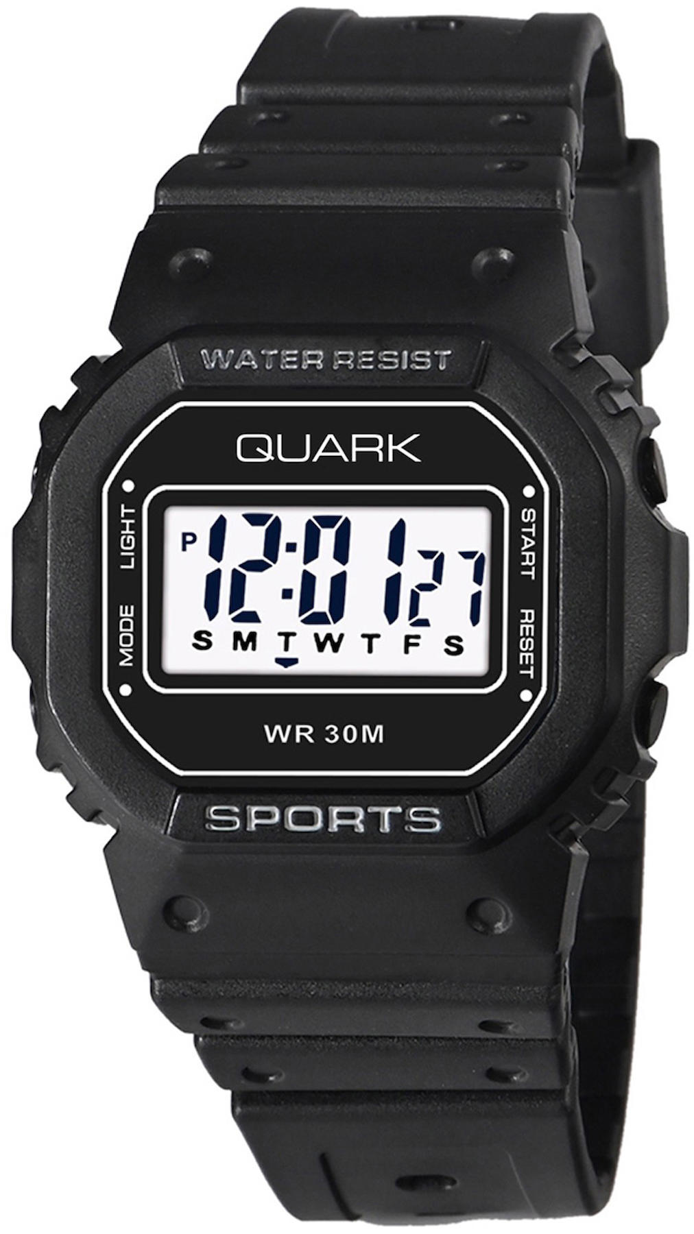 Quark QU-8222L-1 Takvimli 41 mm Siyah Silikon Kordon Analog Kol Saati