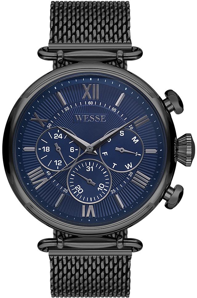 Wesse WWG203108 Pusulalı Takvimli 46 mm Füme Çelik Kordon Analog Erkek Kol Saati