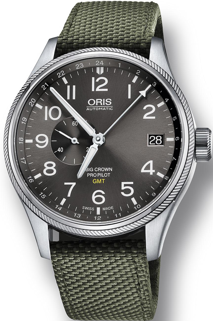 Oris 748-7710-4063-07-5-22-14FC Takvimli 45 mm Haki Kanvas Kordon Analog Kol Saati