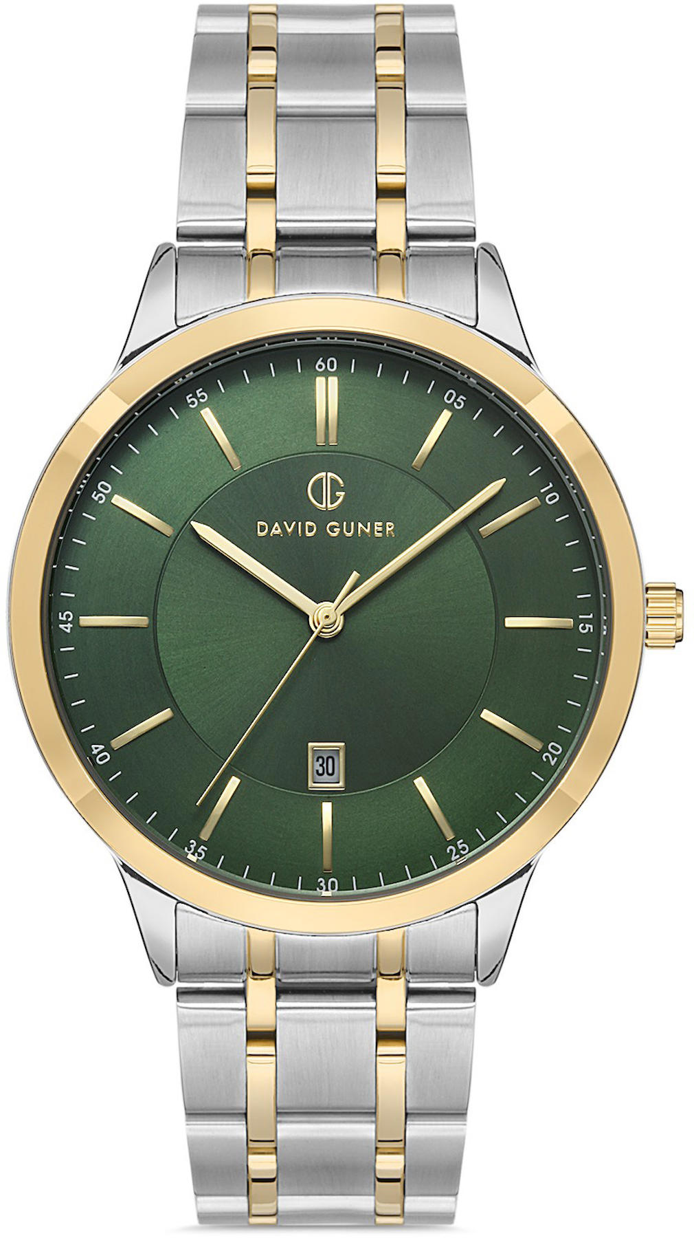 David Guner DG-8191GA-D10 Takvimli 42 mm Altın-Çelik Kordon Analog Kol Saati