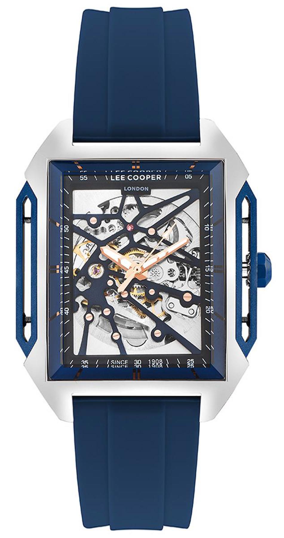 Lee Cooper LC07900.359 Takvimli Mavi Silikon Kordon Analog Erkek Kol Saati