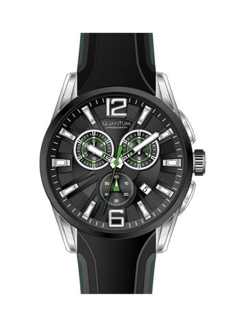 Quantum PWG1076.351 Takvimli 44 mm Siyah Silikon Kordon Analog Erkek Kol Saati
