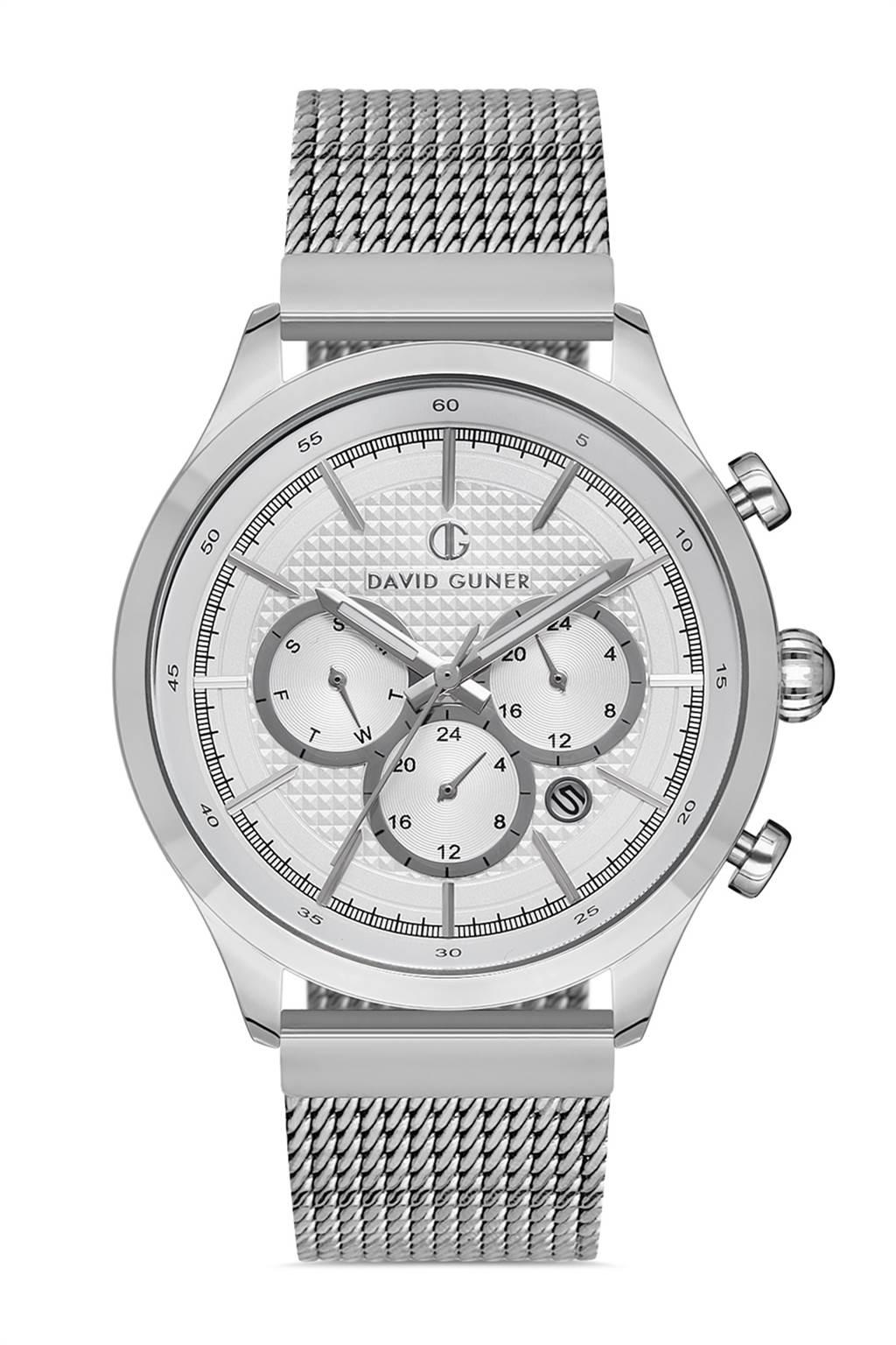 David Guner DG-8209GC-A1 Takvimli 42 mm Çelik Kordon Analog Kol Saati