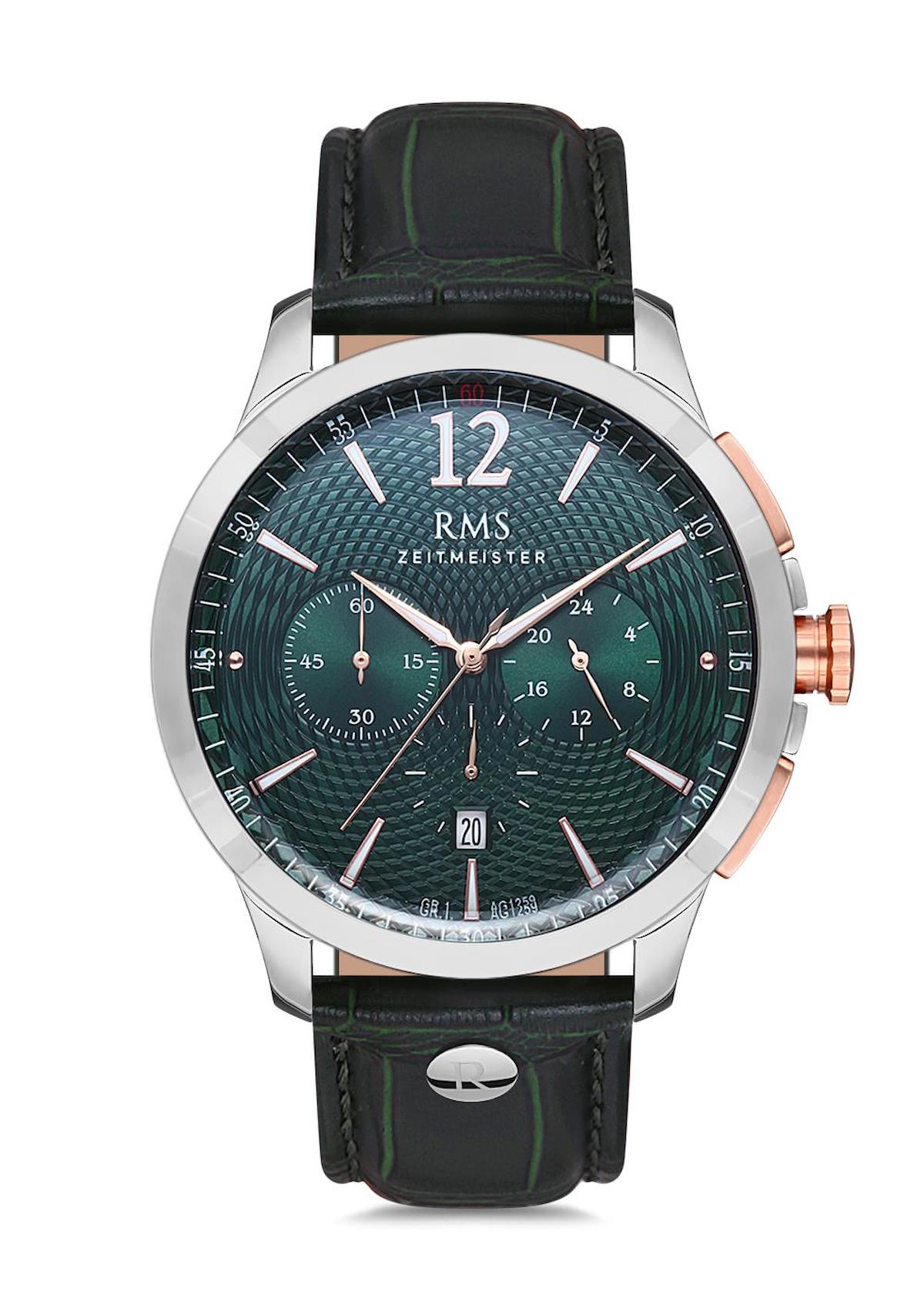 Grand Romanson GR.1.AG1259.09 Takvimli 45 mm Siyah Deri Kordon Analog Kol Saati
