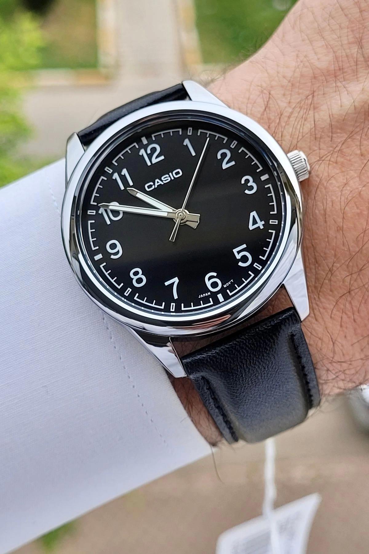 Casio CSISTE12 45 mm Siyah Deri Kordon Analog Erkek Kol Saati