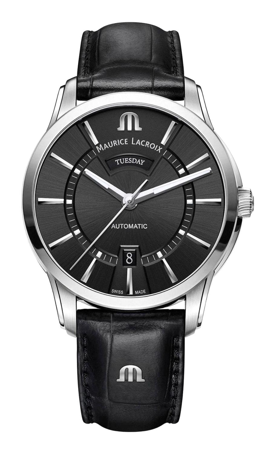 Maurice Lacroix ML-PT6358SS001330-1 Takvimli 41 mm Siyah Çelik Kordon Analog Kol Saati