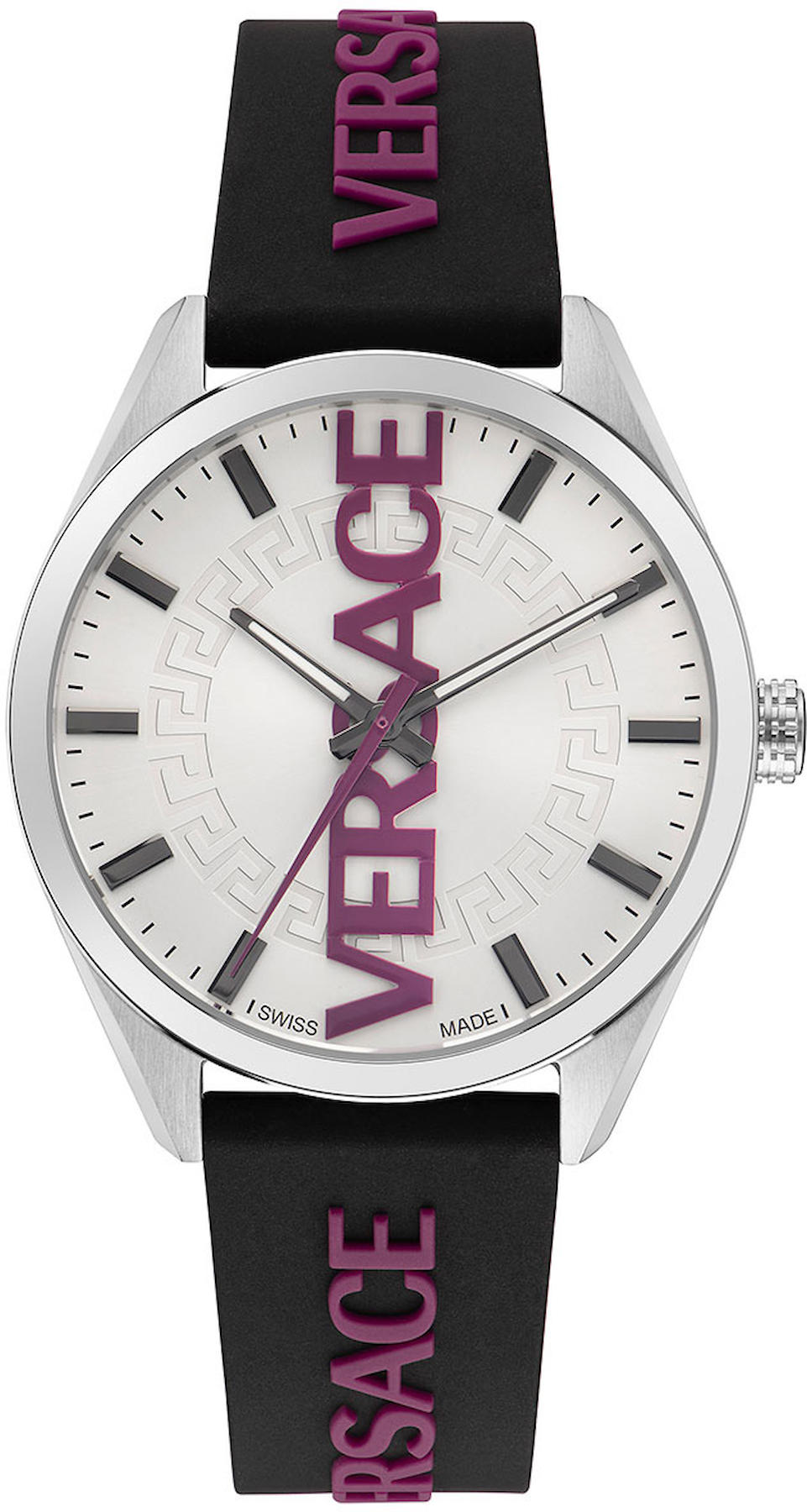 Versace VRSCVE3H00122 42 mm Siyah Silikon Kordon Analog Kol Saati