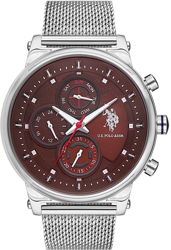 U.S. Polo Assn USPA1008-04 Takvimli 46 mm Çelik Kordon Analog Kol Saati
