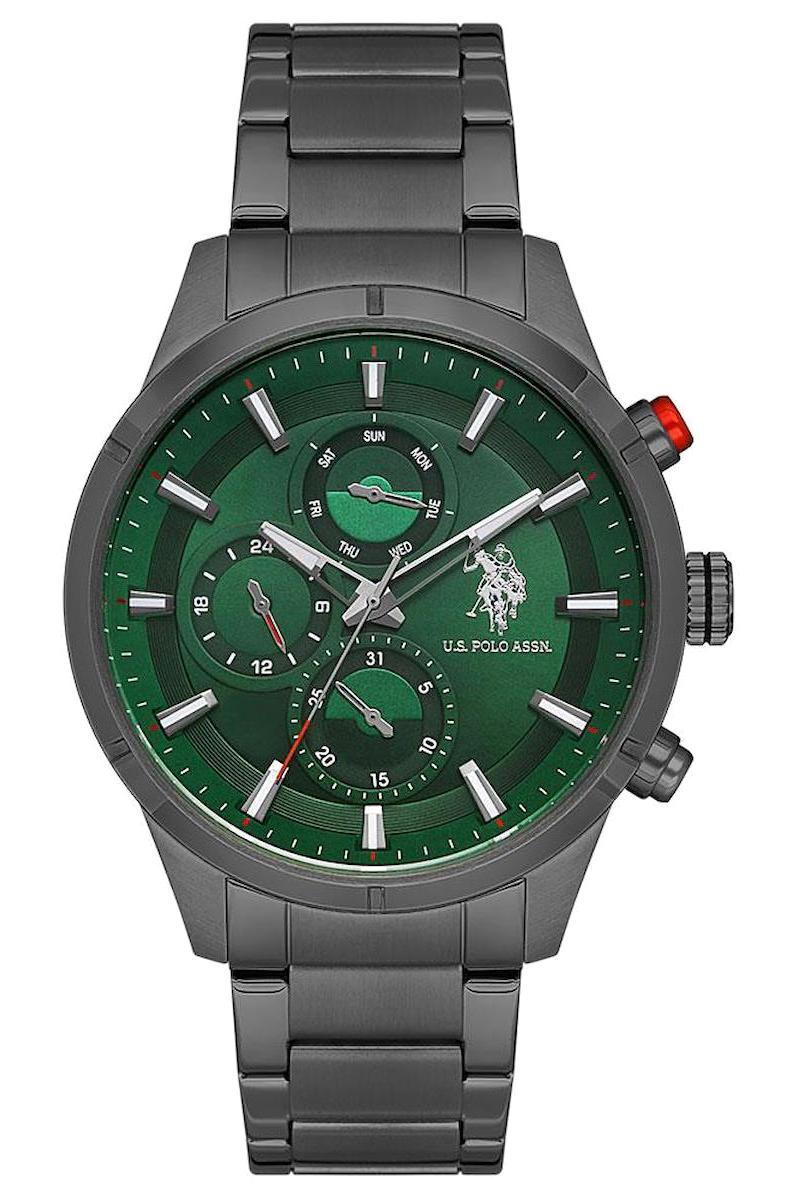 U.S. Polo Assn USPA1014-11 Takvimli 46 mm Füme Çelik Kordon Analog Erkek Kol Saati
