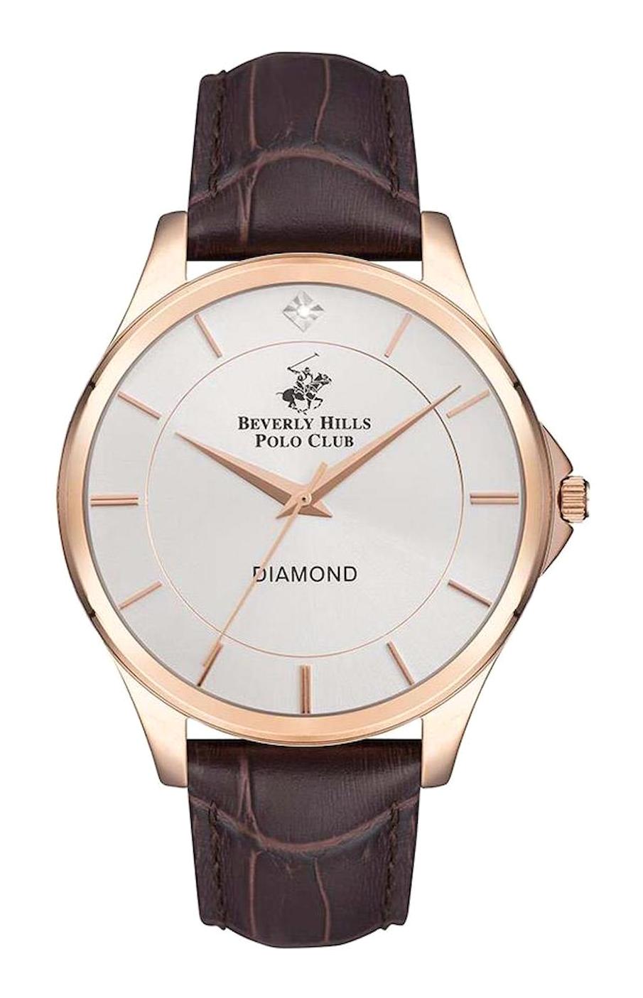 Beverly Hills Polo Club BP3240X432 43 mm Kahverengi Deri Kordon Analog Erkek Kol Saati