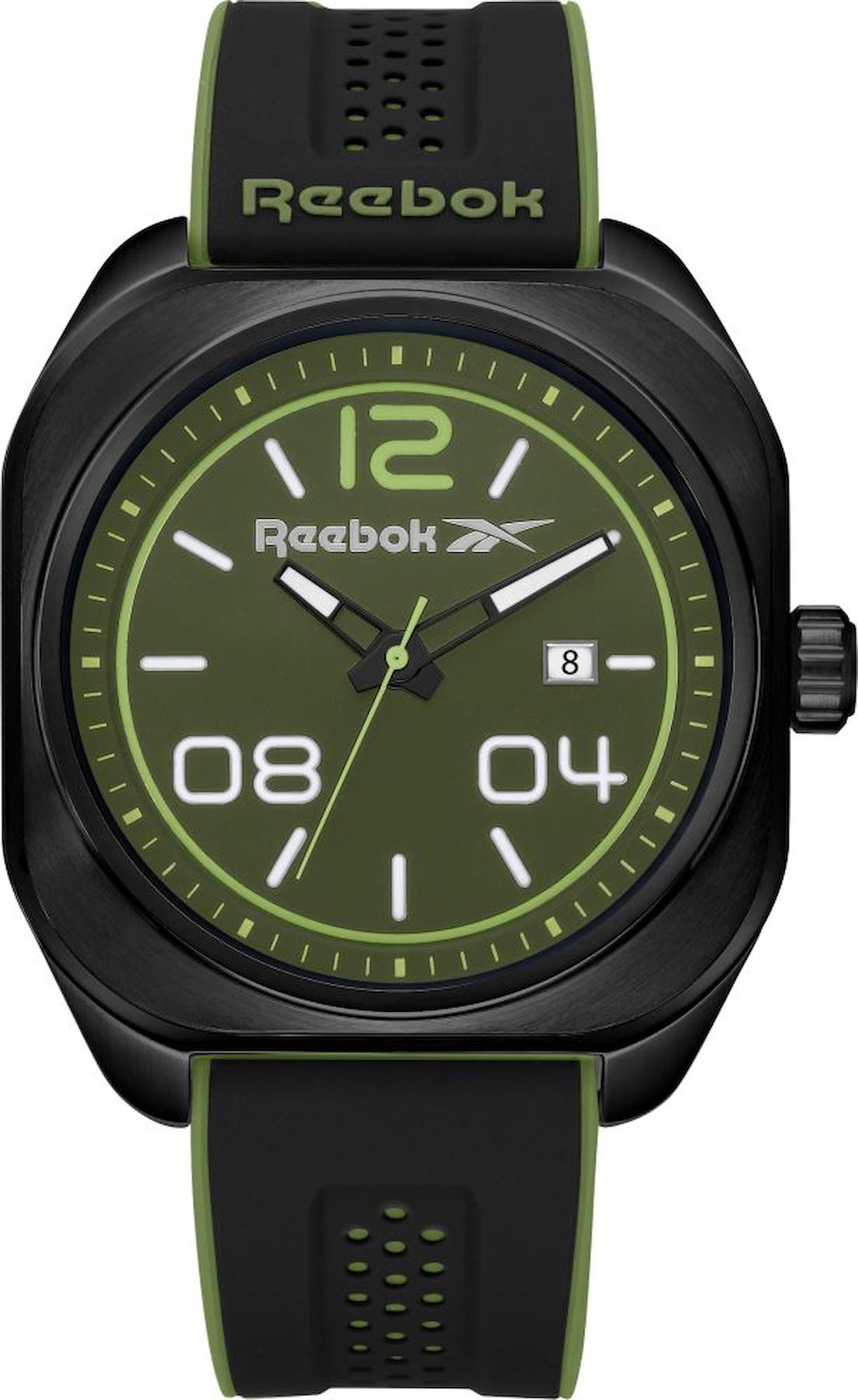 Reebok RV-BRE-G3-SBIB-GW Takvimli 45 mm Siyah Plastik Kordon Analog Erkek Kol Saati