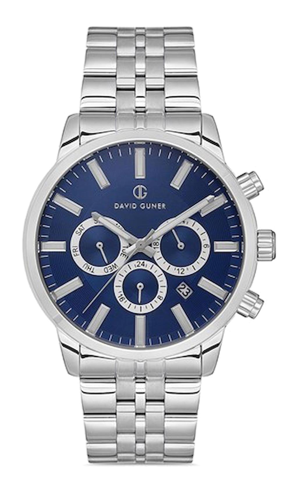 David Guner DG-8449GA-A3 Takvimli 42 mm Çelik Kordon Analog Kol Saati