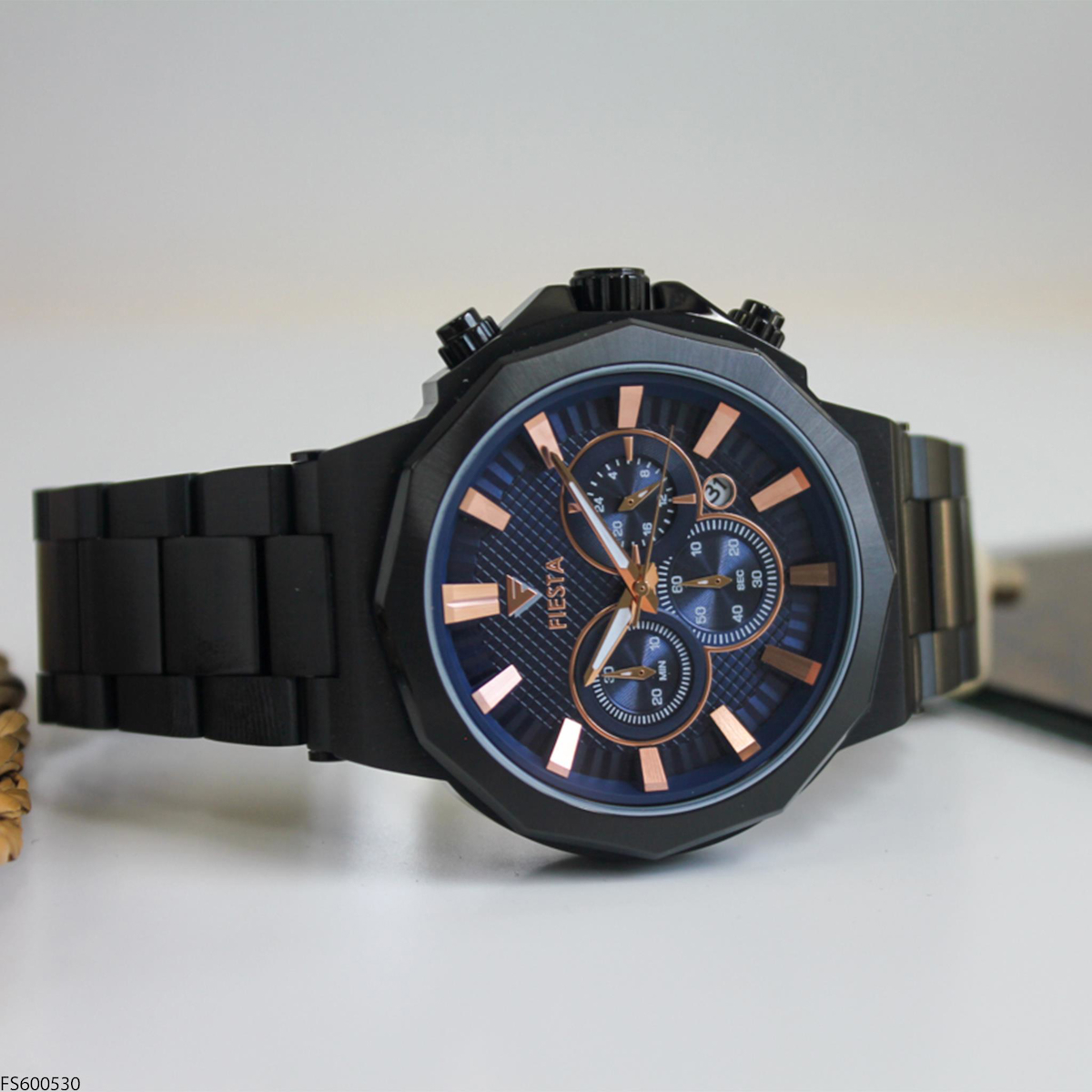 Fiesta FS600530 Takvimli 48 mm Çelik Kordon Analog Erkek Kol Saati