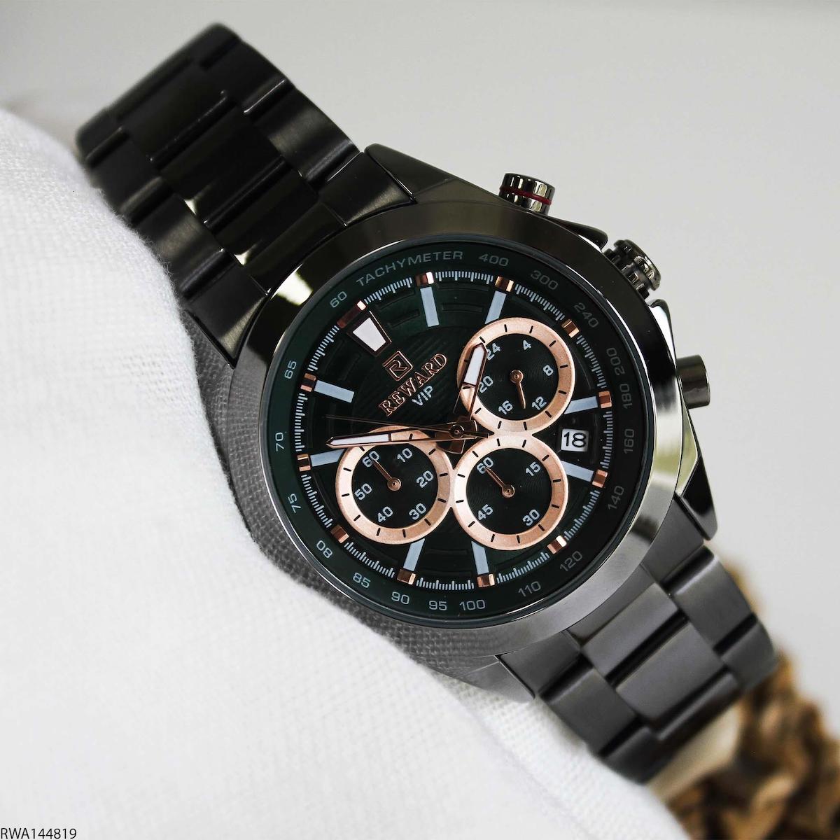 Reward RWA144819 Takvimli 42 mm Füme Çelik Kordon Analog Erkek Kol Saati