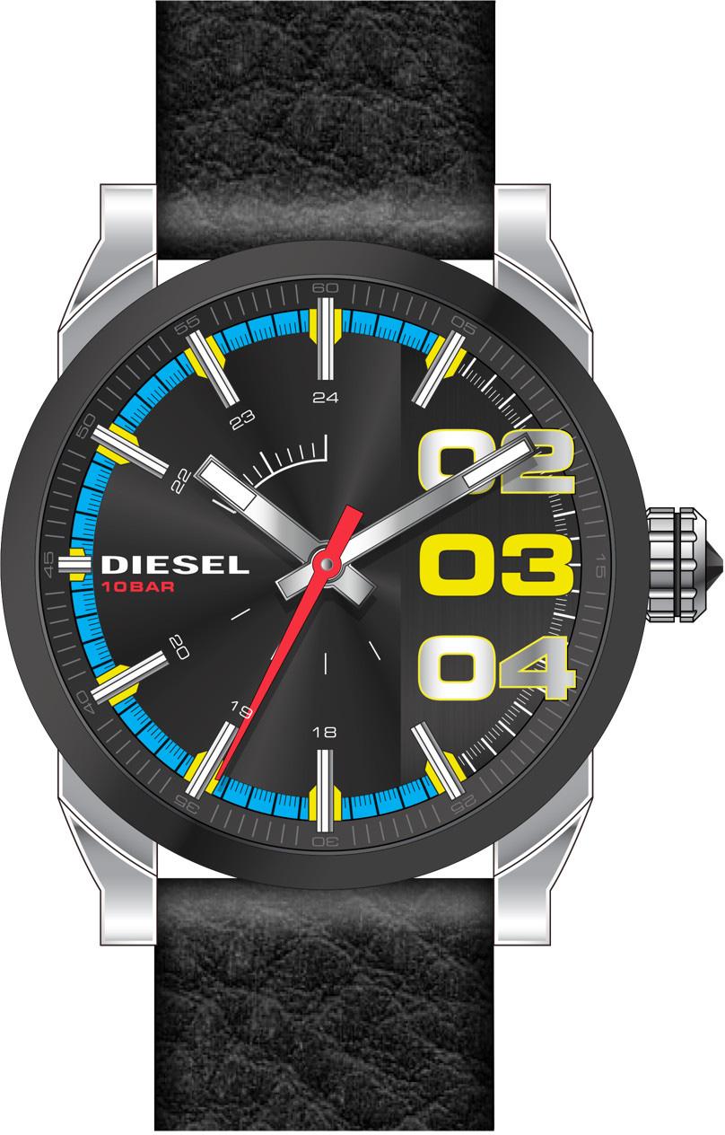 Diesel DZ1677 Takvimli 42 mm Siyah Deri Kordon Analog Kol Saati
