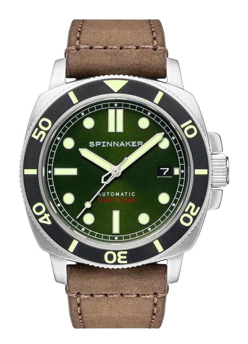 Spinnaker SP-5088-03 Takvimli 45 mm Kahverengi Silikon Kordon Analog Erkek Kol Saati