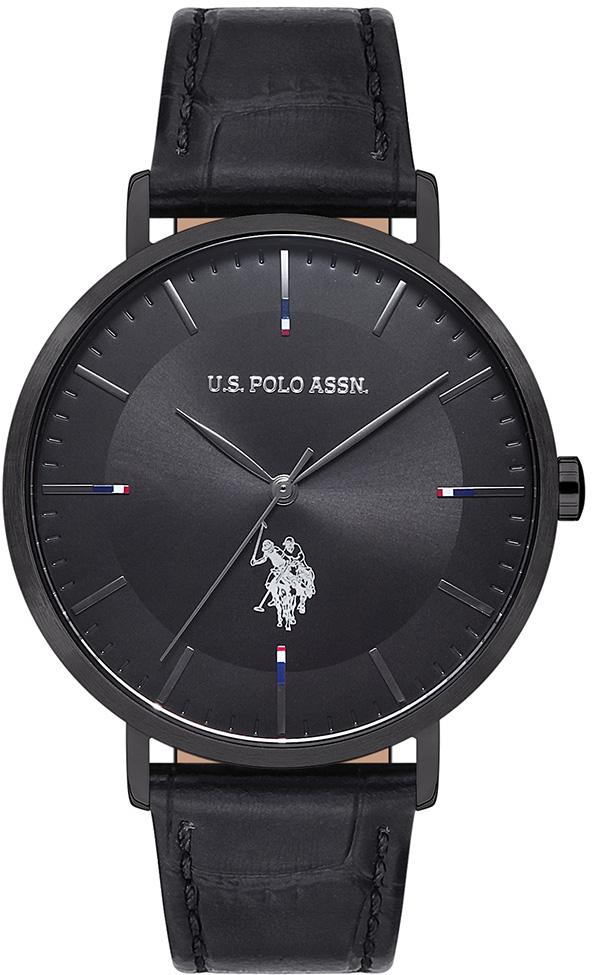 U.S. Polo Assn USPA1007-04 41 mm Siyah Deri Kordon Analog Kol Saati