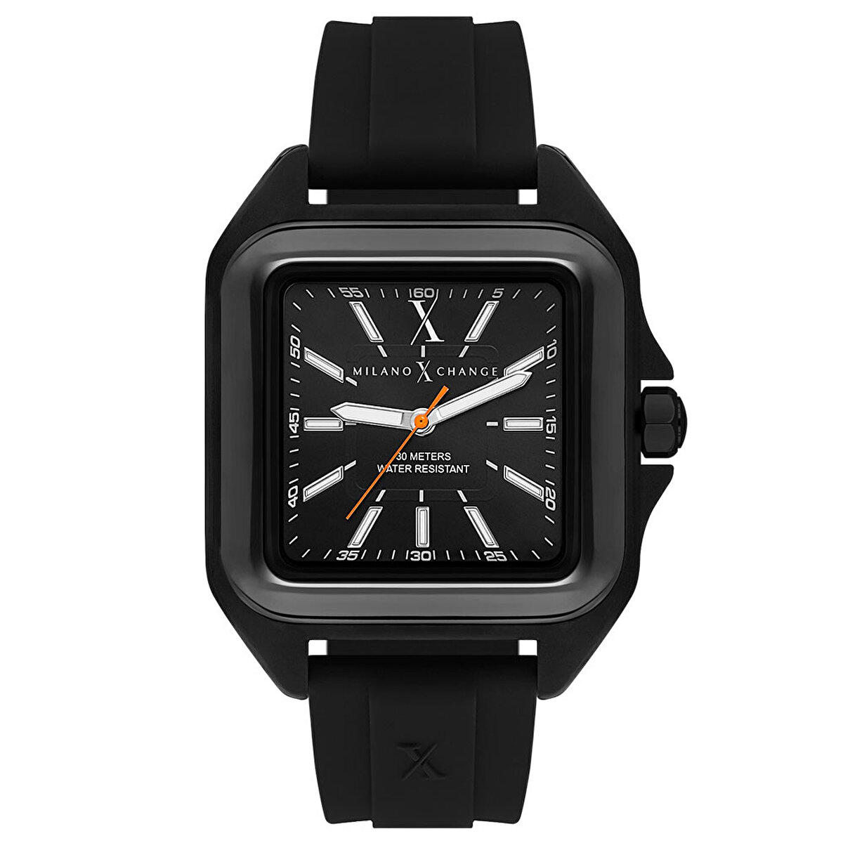 Milano X Change MXU10002 Takvimli 38 mm Siyah Silikon Kordon Analog Erkek Kol Saati