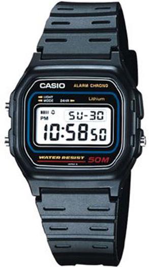 Casio W-59-1V Takvimli Siyah Silikon Kordon Dijital Kol Saati