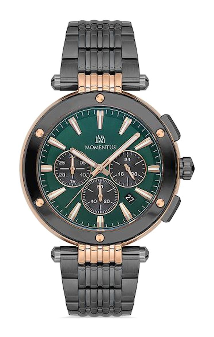 Momentus TM263T-15SR Takvimli 45 mm Antrasit Çelik Kordon Analog Erkek Kol Saati