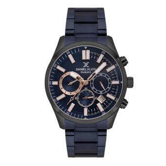 Daniel Klein DKE.1.10628.4 Takvimli 44 mm Lacivert Çelik Kordon Analog Erkek Kol Saati