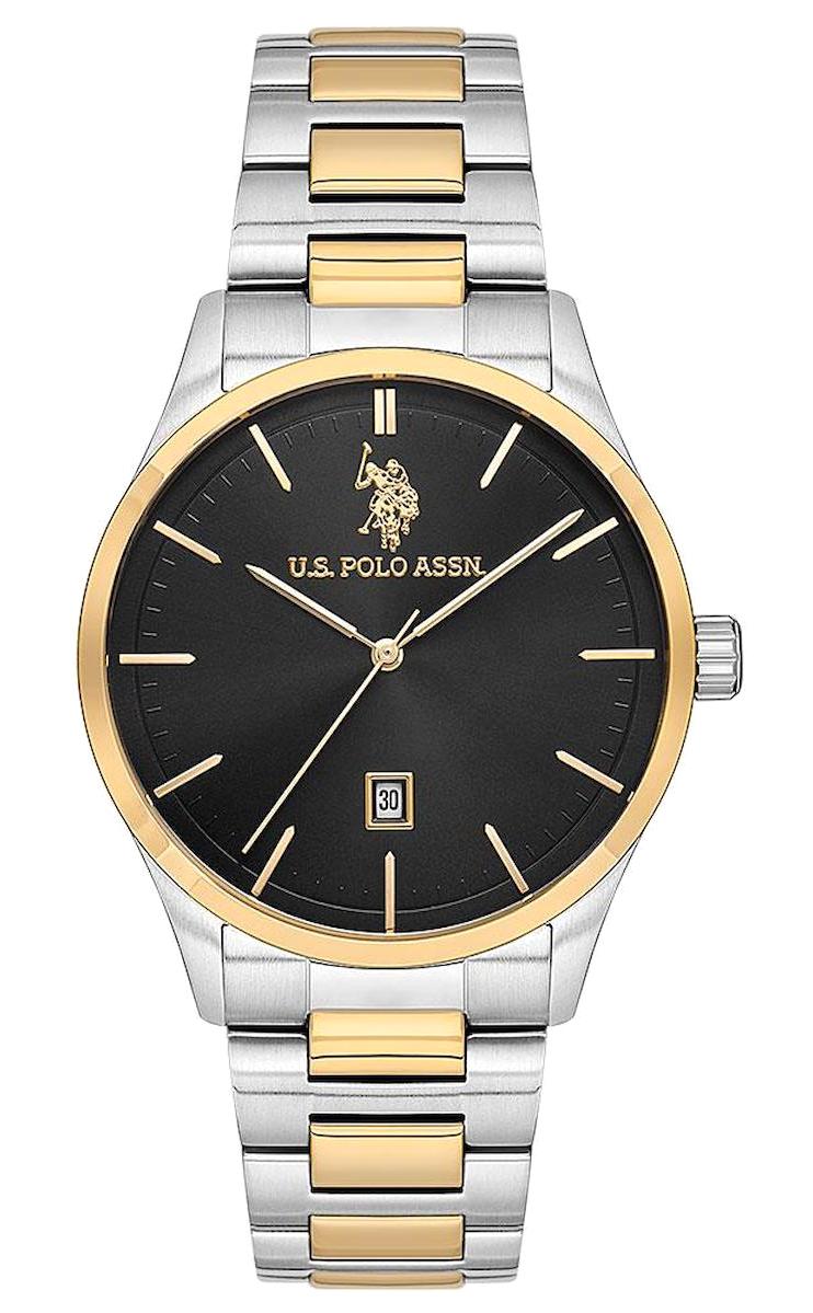 U.S. Polo Assn USPA1072-06 Takvimli 42 mm Altın-Çelik Kordon Analog Erkek Kol Saati