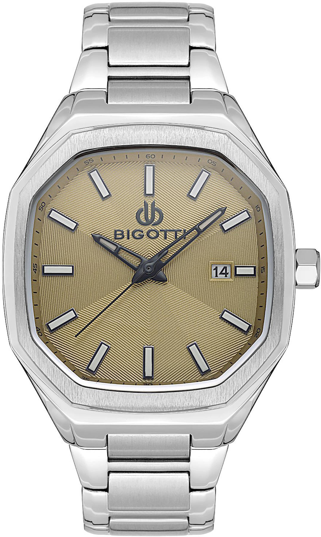 Bigotti BG.1.10529-2 Takvimli 42 mm Çelik Kordon Analog Kol Saati