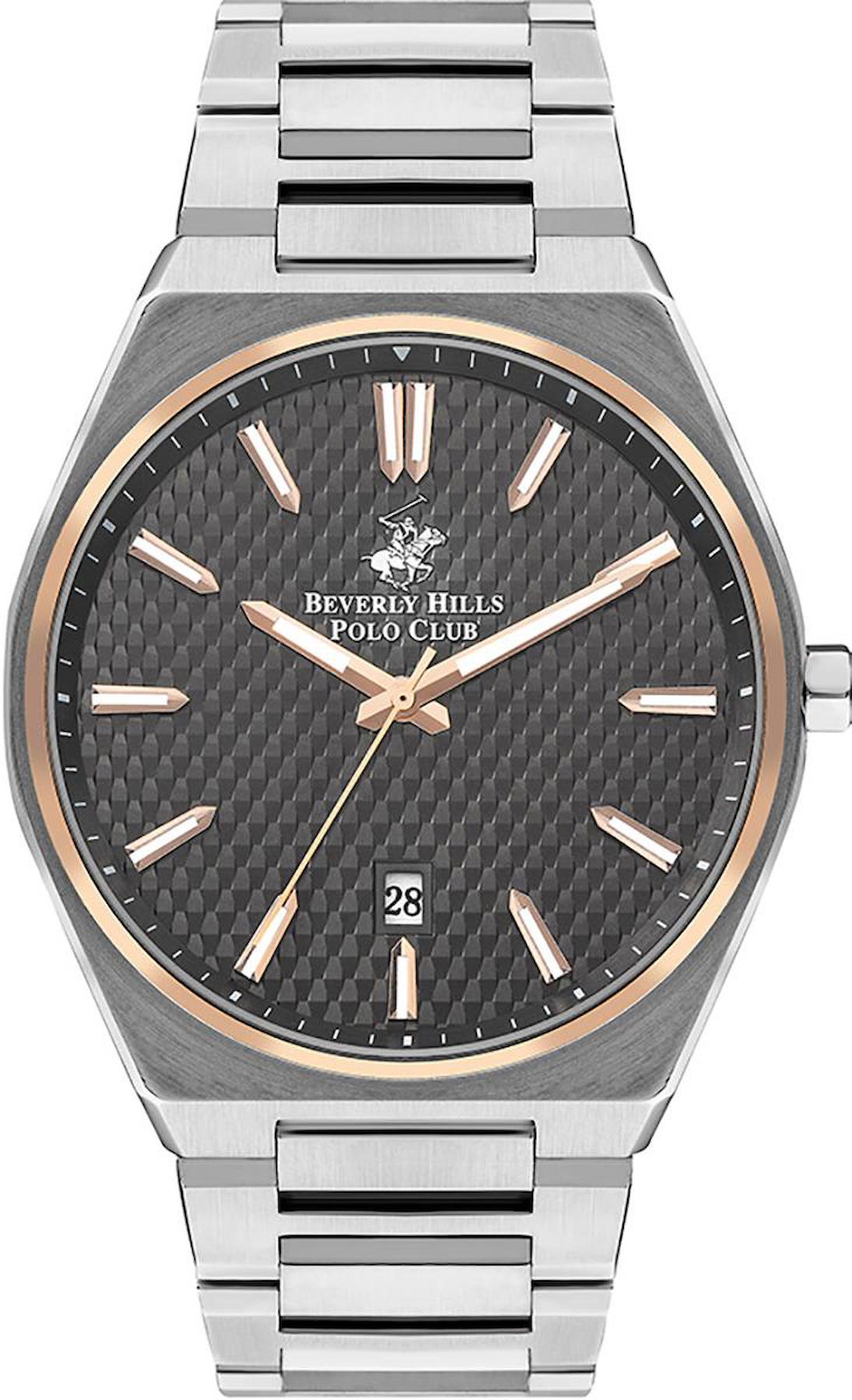 Beverly Hills Polo Club BP3503X560 Takvimli 44 mm Çelik Kordon Analog Erkek Kol Saati