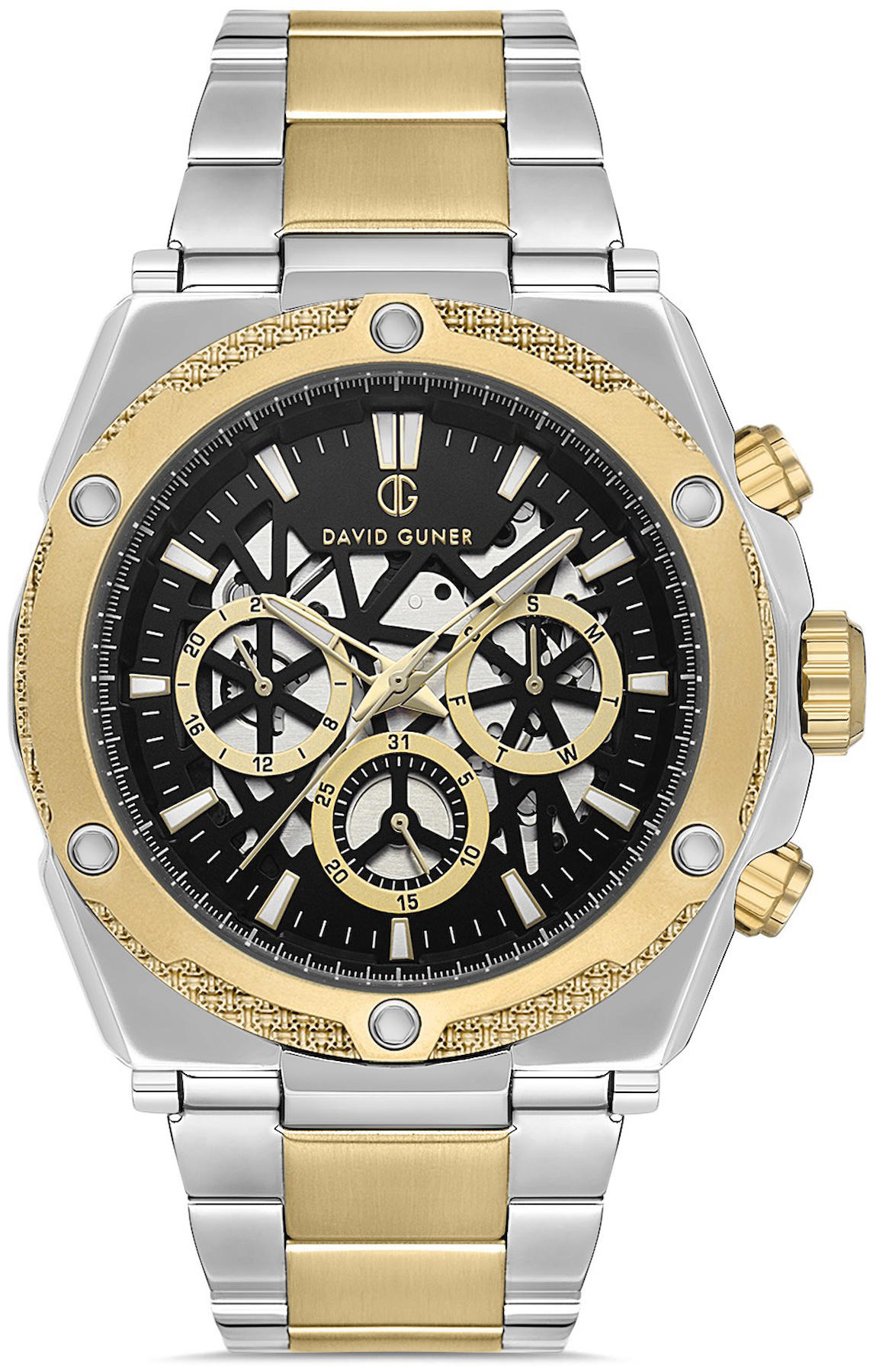 David Guner DG-8640GA-D2 Takvimli 42 mm Metal Kordon Analog Kol Saati