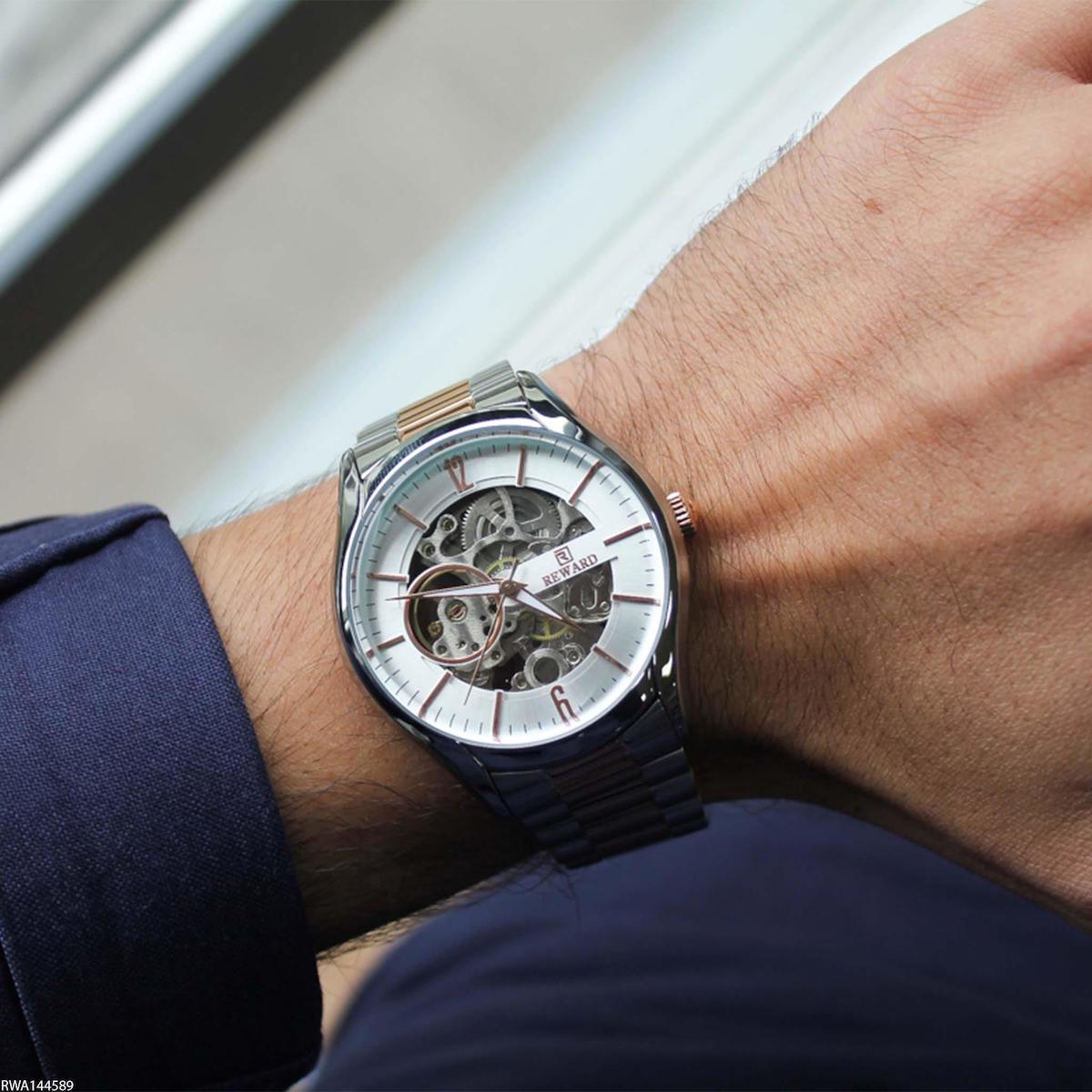 Reward RWA144589 45 mm Gri-Rose Gold Çelik Kordon Analog Erkek Kol Saati