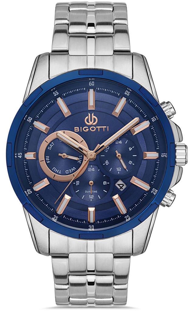 Bigotti BG.1.10263.6 Takvimli 44 mm Çelik Kordon Analog Erkek Kol Saati