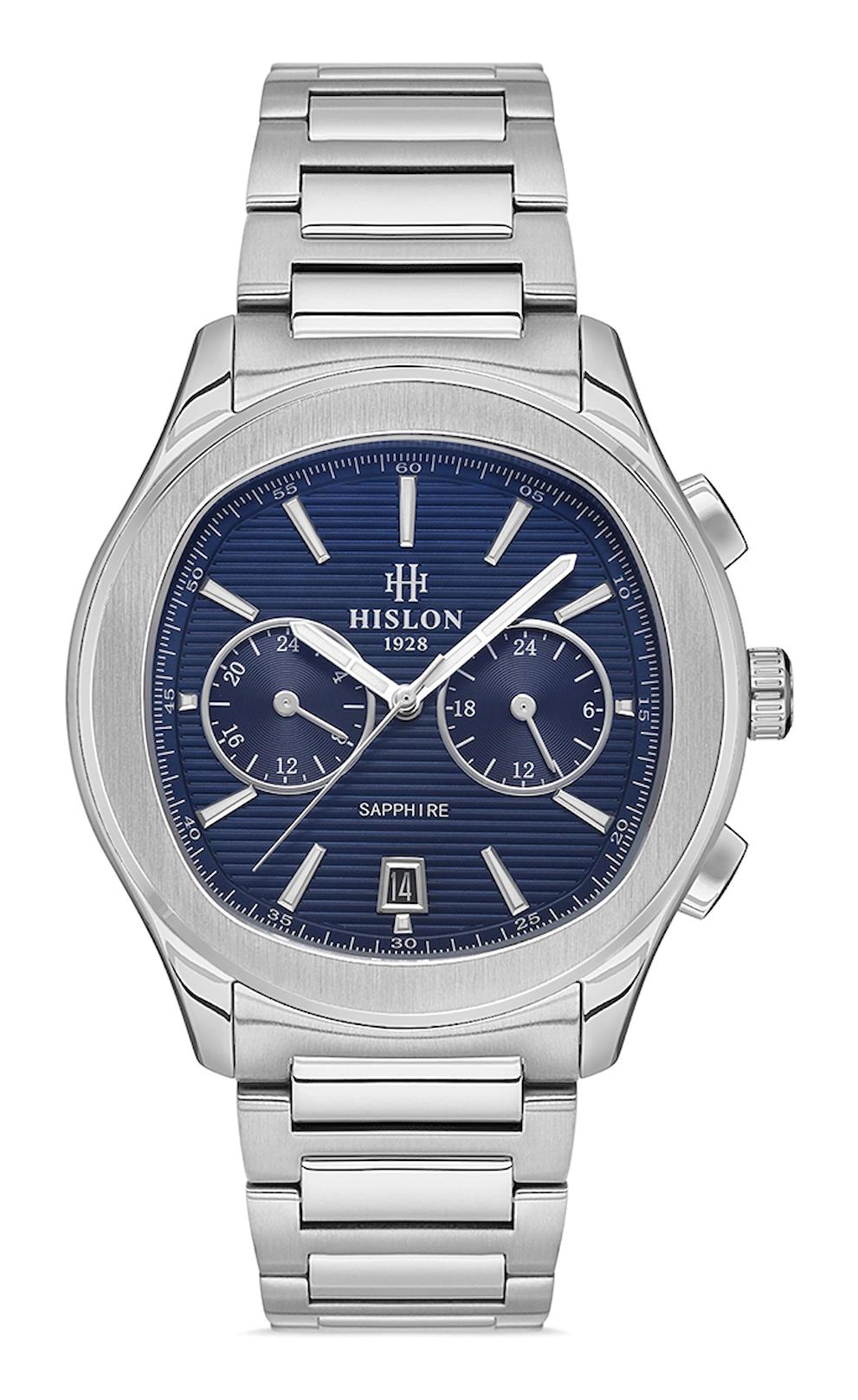 Hislon DT148S-11SS Pusulalı Takvimli 43 mm Çelik Kordon Analog Erkek Kol Saati