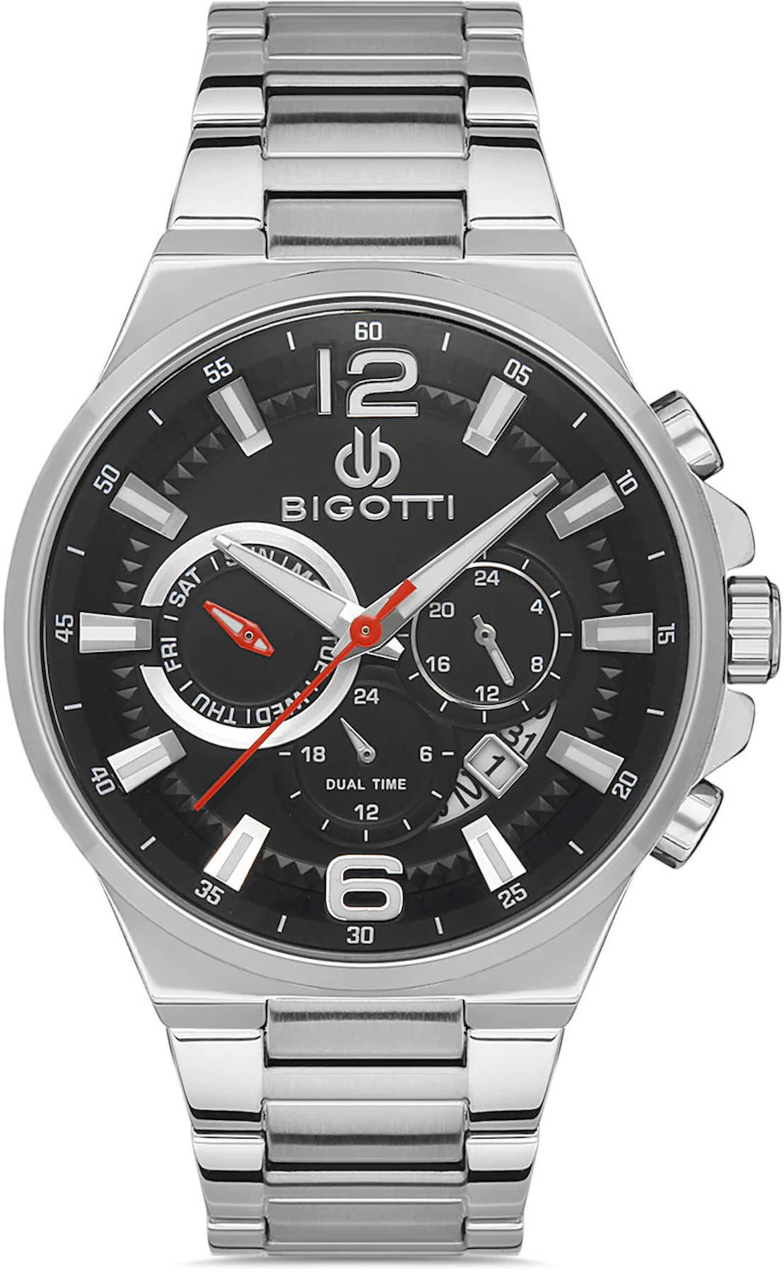 Bigotti BG.1.10408.1 Takvimli 44 mm Çelik Kordon Analog Kol Saati