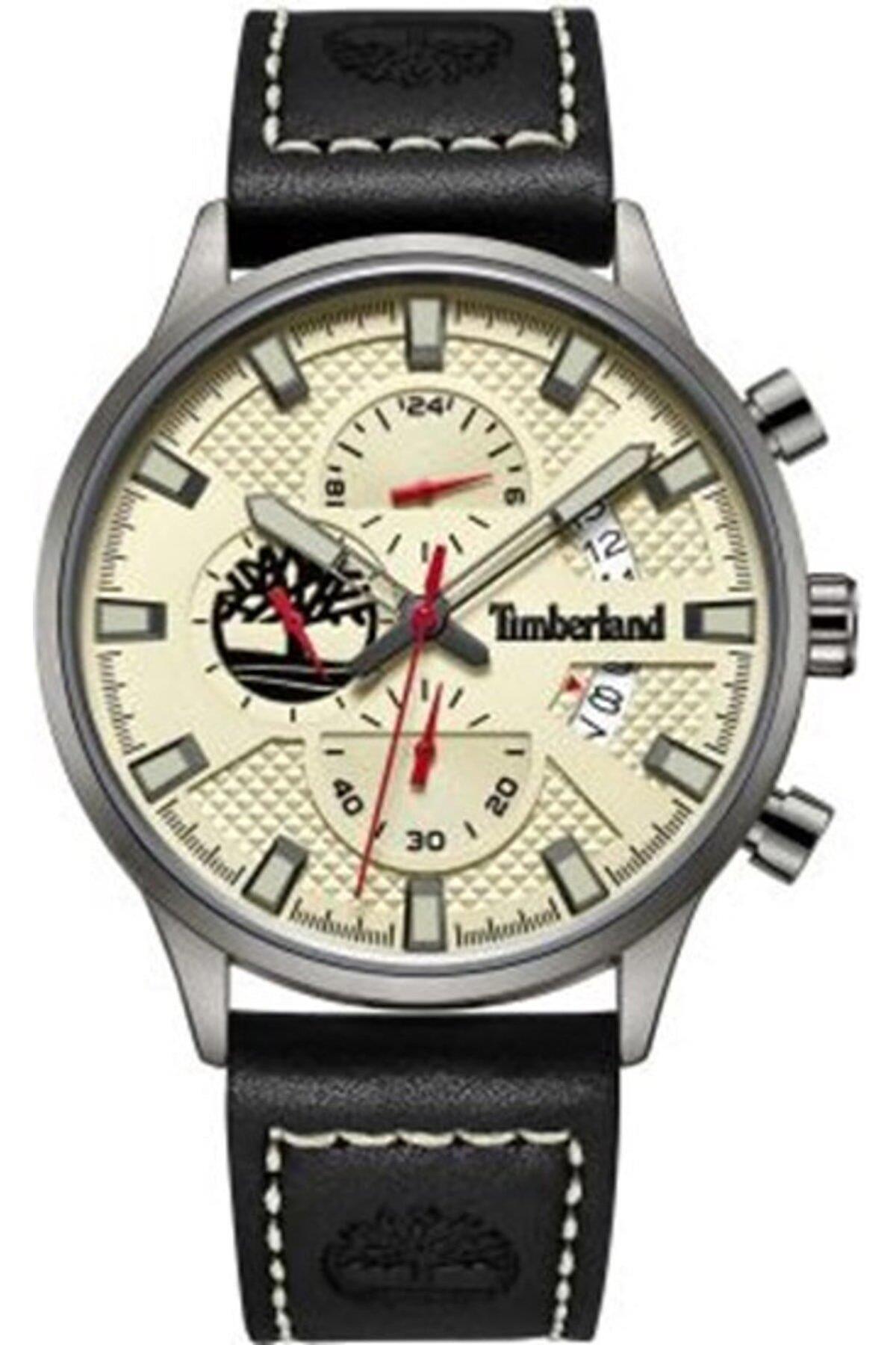 Timberland TDWGF2181803 Takvimli 45 mm Siyah Deri Kordon Analog Erkek Kol Saati