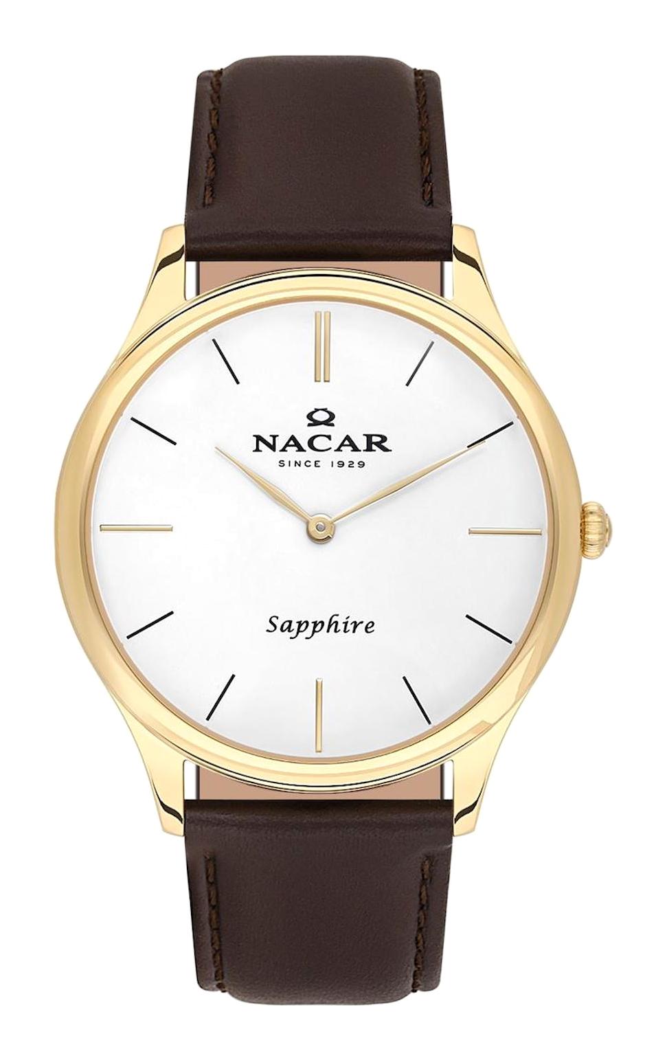Nacar 21297228DWL2 Takvimli 44 mm Kahverengi Çelik Kordon Analog Kol Saati