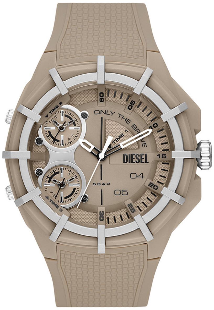 Diesel DZ1990 Takvimli 42 mm Krem Silikon Kordon Analog Erkek Kol Saati