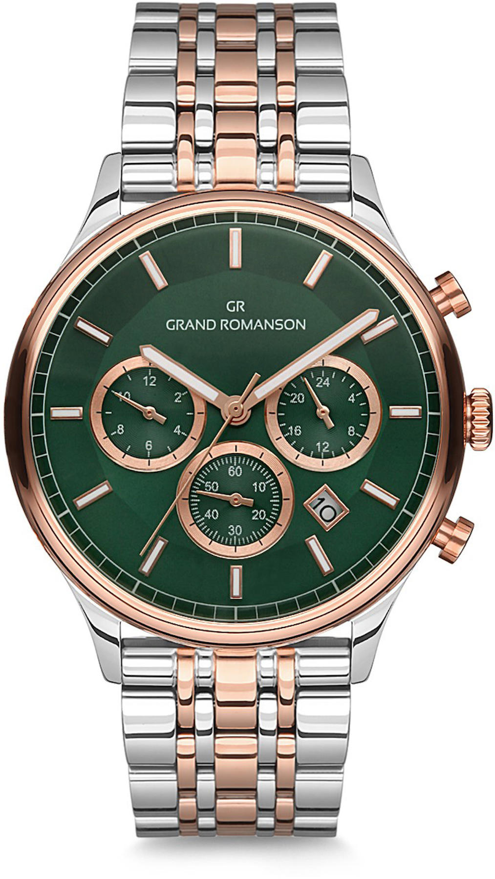 Romanson GR.1.AF1015.09 Takvimli 40 mm Gri-Rose Gold Çelik Kordon Analog Kol Saati