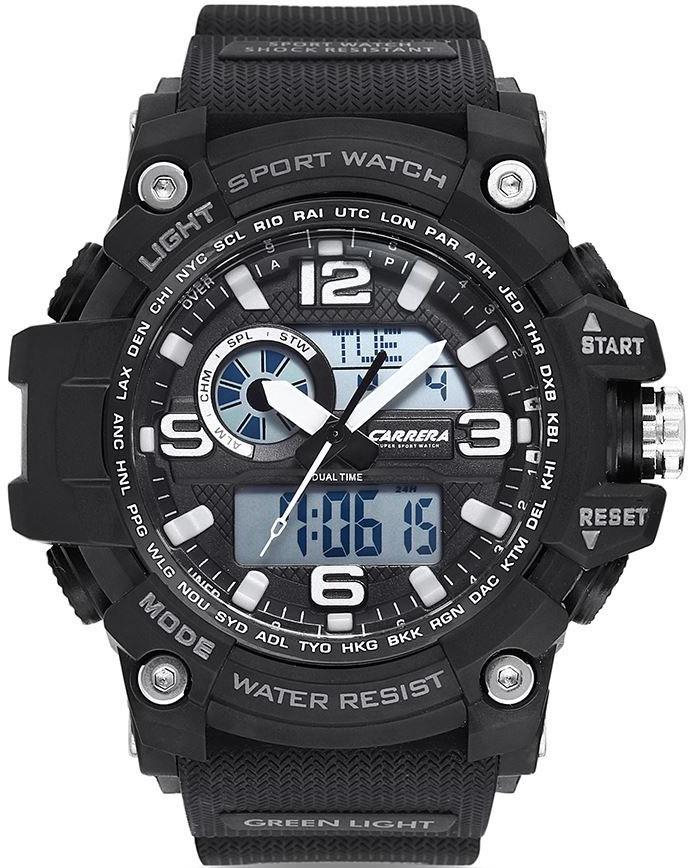 Carrera CRR-M12SK83-AD01 Takvimli Siyah Silikon Kordon Analog Kol Saati