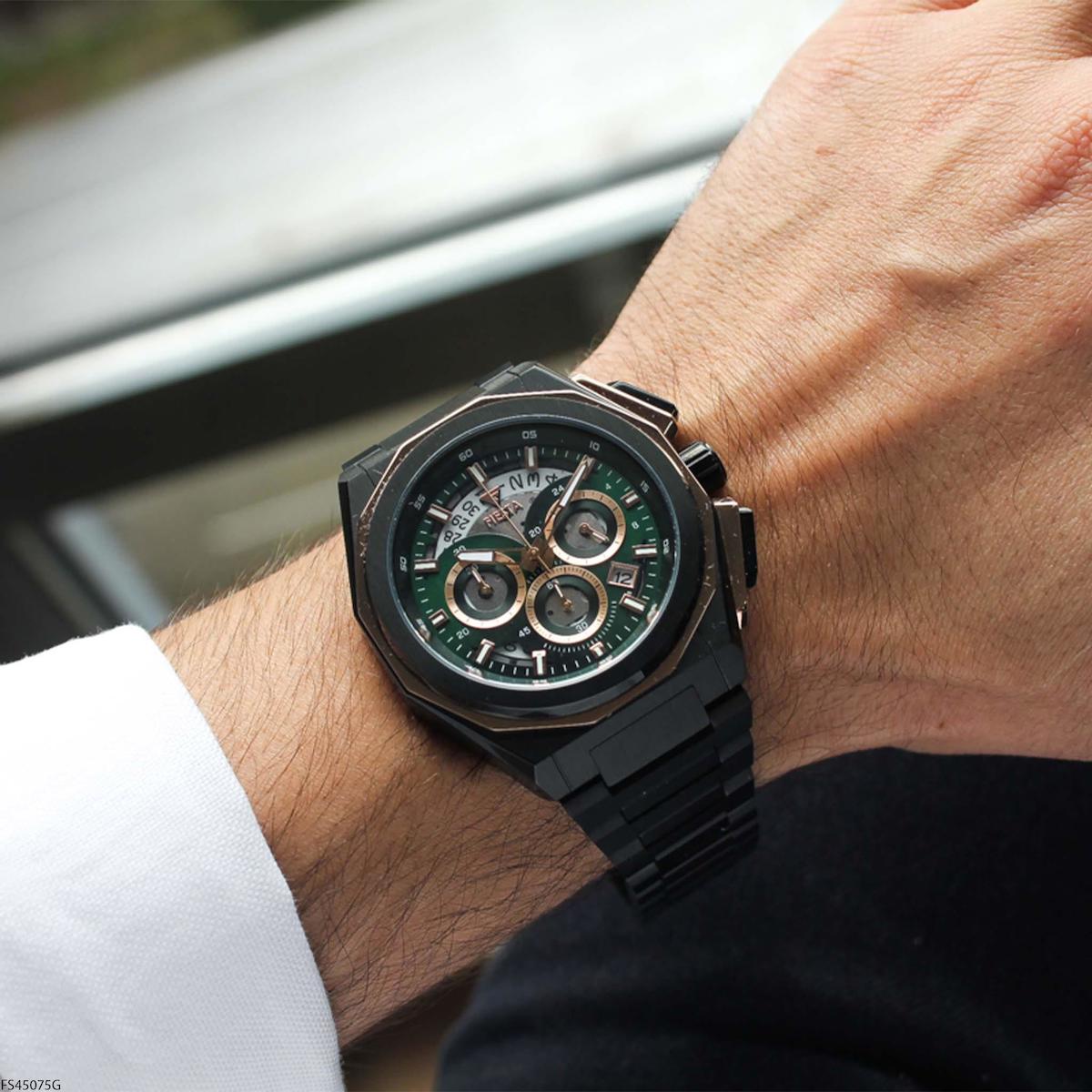 Fiesta FS45075G Takvimli 47 mm Siyah Çelik Kordon Analog Erkek Kol Saati