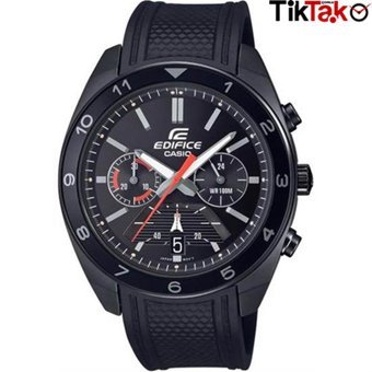 Casio EFV-590PB-1AVUDF Takvimli 44 mm Siyah Silikon Kordon Analog Erkek Kol Saati