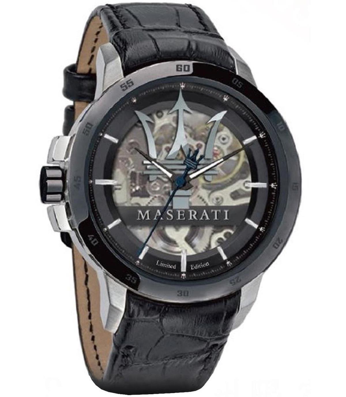 Maserati R8821119007 46 mm Siyah Deri Kordon Analog Erkek Kol Saati