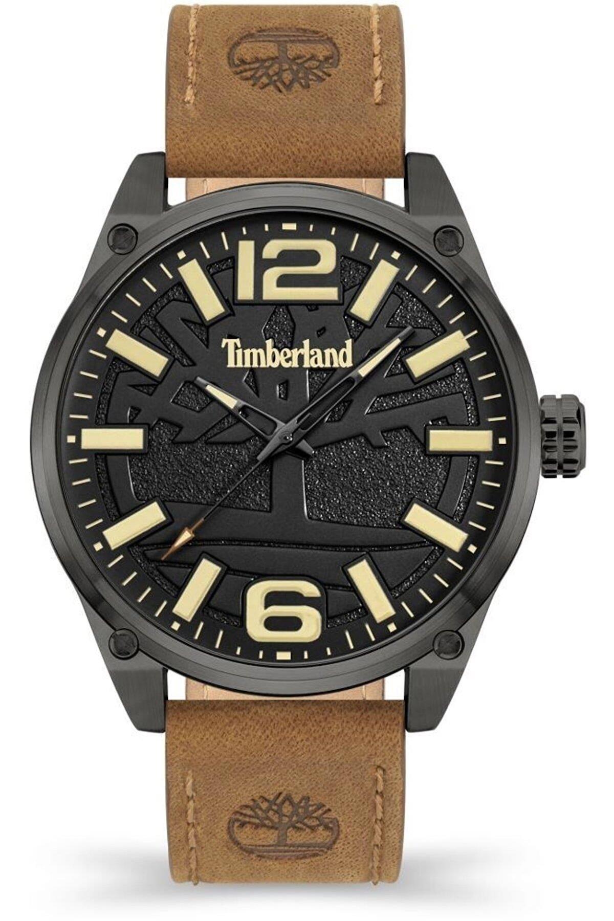 Timberland TDWGA9000703 Takvimli 44 mm Altın-Siyah Deri Kordon Analog Erkek Kol Saati