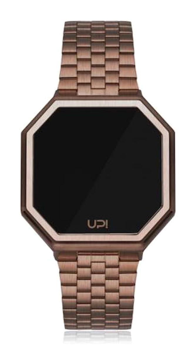 Upwatch Edge Takvimli 42 mm Kahverengi Çelik Kordon Analog Erkek Kol Saati
